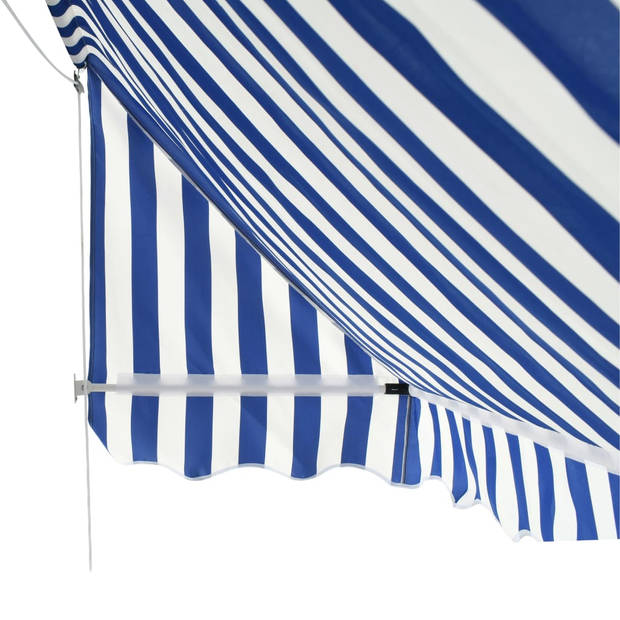 vidaXL Luifel 350x120 cm blauw en wit