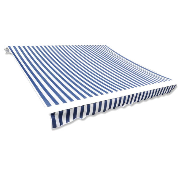 vidaXL Luifeldoek 3x2,5 m canvas blauw en wit