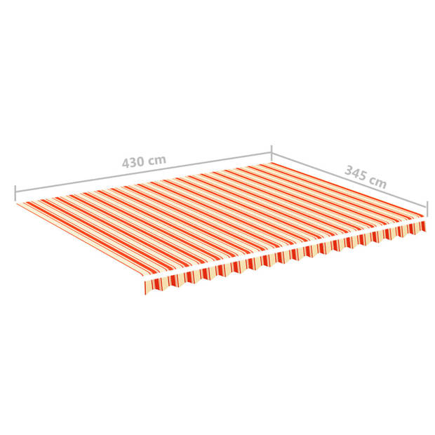 vidaXL Vervangingsdoek voor luifel 4,5x3,5 m geel en oranje