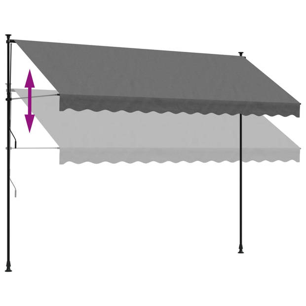 vidaXL Luifel uittrekbaar 350x150 cm stof en staal antracietkleurig