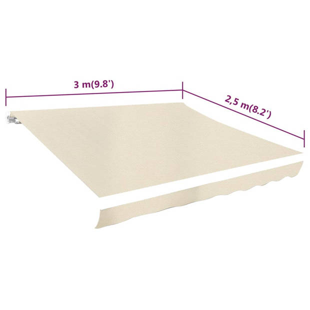 vidaXL Luifeldoek 3x2,5 m canvas crème