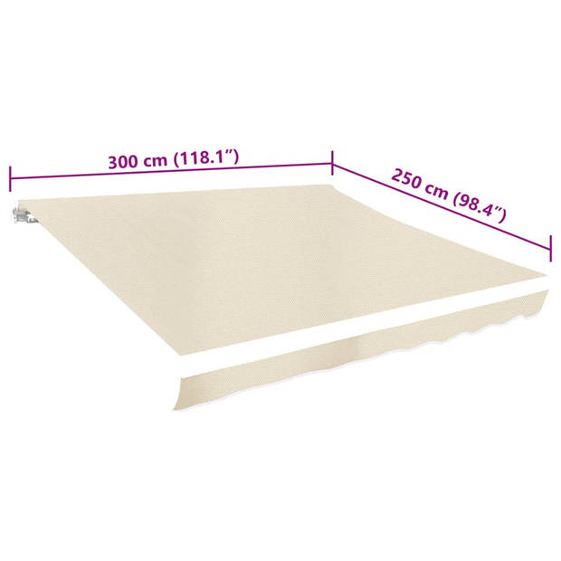 vidaXL Luifeldoek 3x2,5 m canvas crème