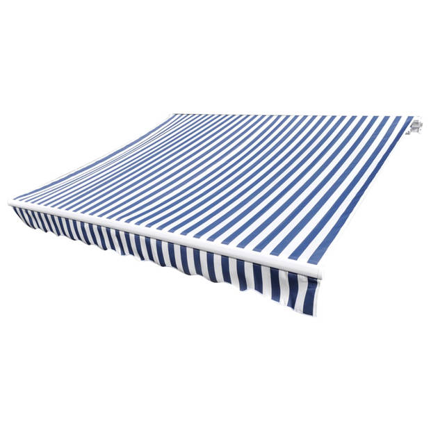 vidaXL Luifeldoek 4x3 m canvas blauw en wit