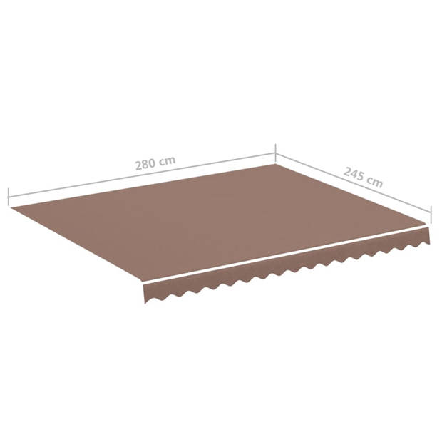 vidaXL Vervangingsdoek voor luifel 3x2,5 m bruin