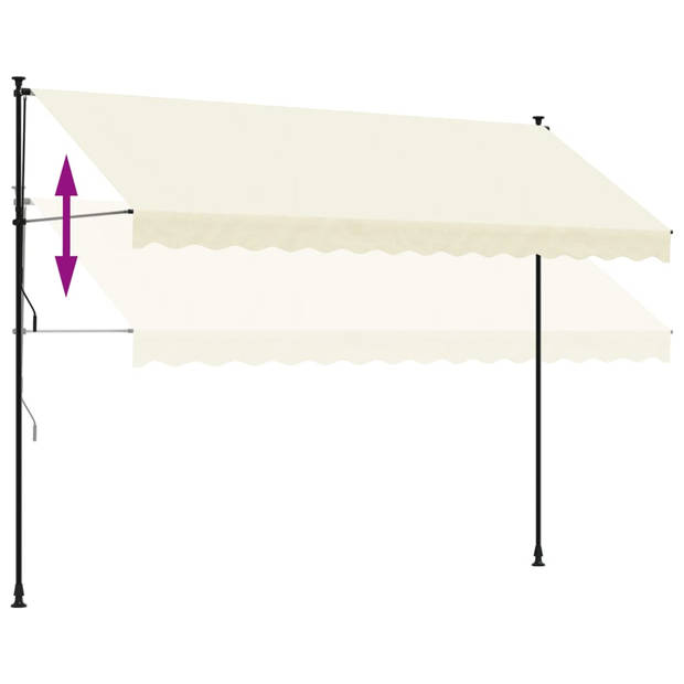 vidaXL Luifel uittrekbaar 350x150 cm stof en staal crèmekleurig