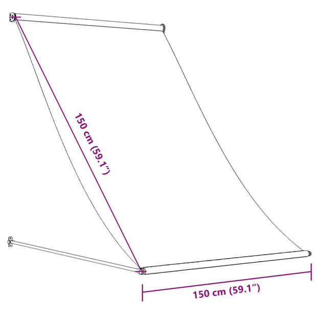 vidaXL Luifel uittrekbaar 150x150 cm stof en staal antracietkleurig