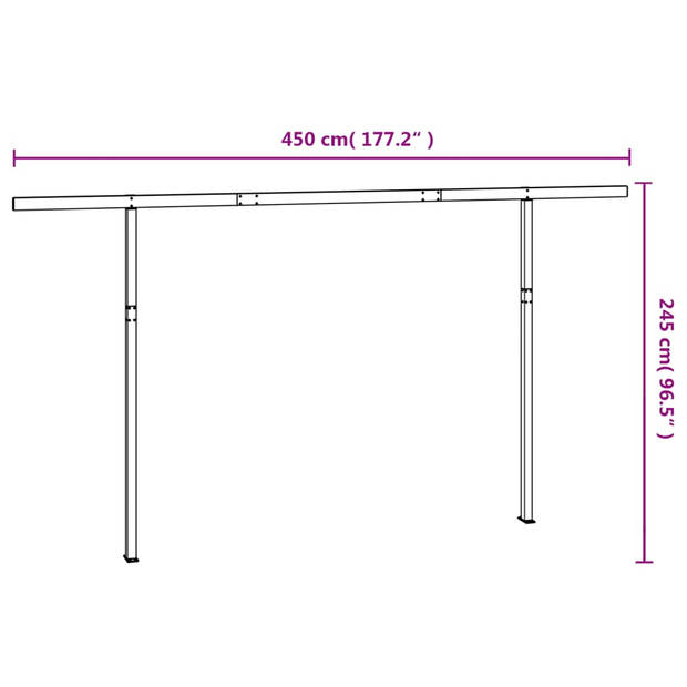 vidaXL Luifelpaalset 450x245 cm ijzer antracietkleurig