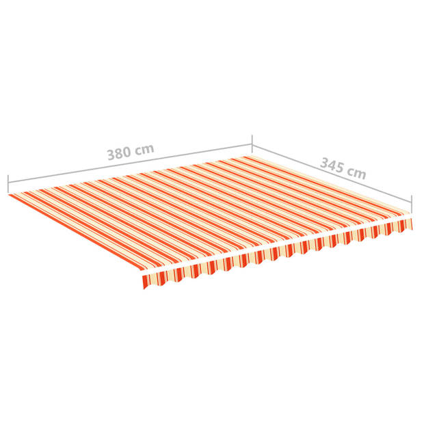 vidaXL Vervangingsdoek voor luifel 4x3,5 m geel en oranje