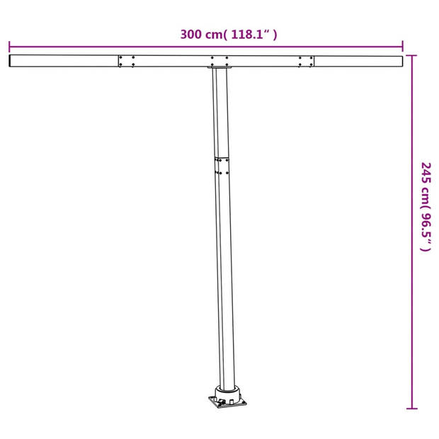 vidaXL Luifelpaalset 300x245 cm ijzer wit