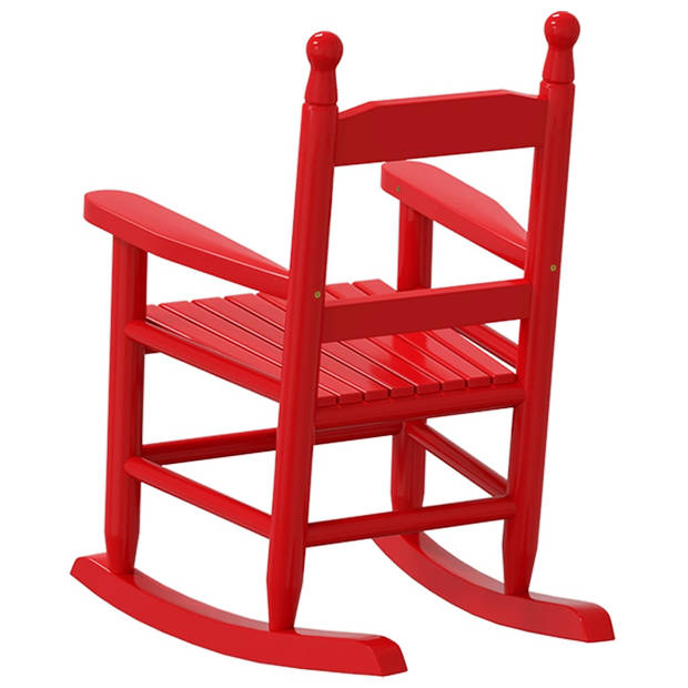 vidaXL Schommelstoelen 2 st voor kinderen massief populierenhout rood