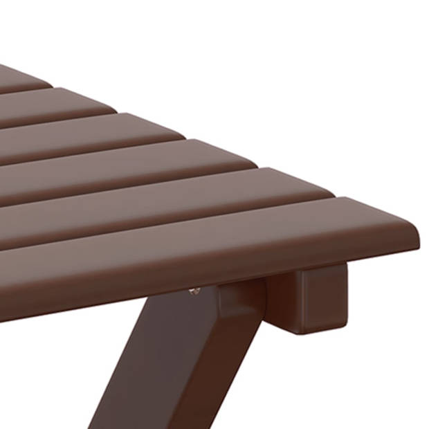 vidaXL Schommelstoel met inklapbare tafel massief populierenhout bruin