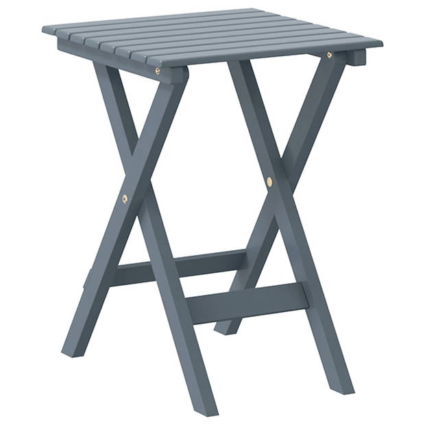 vidaXL Schommelstoel met inklapbare tafel massief populierenhout grijs