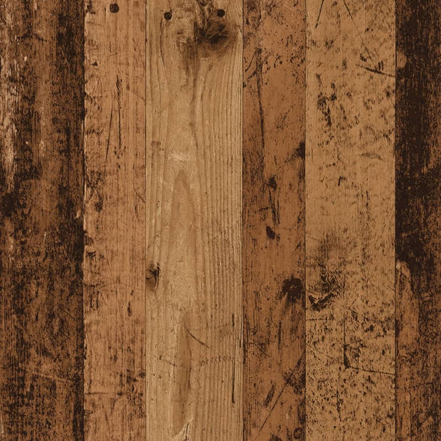 vidaXL Plantenstandaard 33x33x100 cm bewerkt hout oud houtkleurig