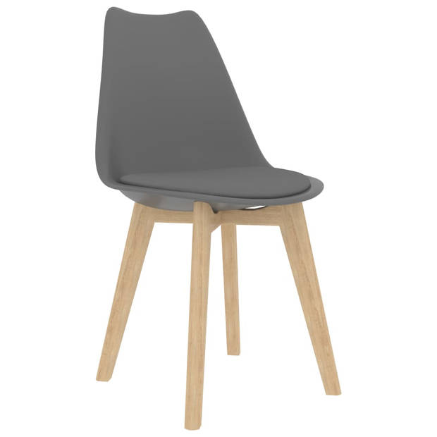 vidaXL Eetkamerstoelen 4 st kunststof grijs