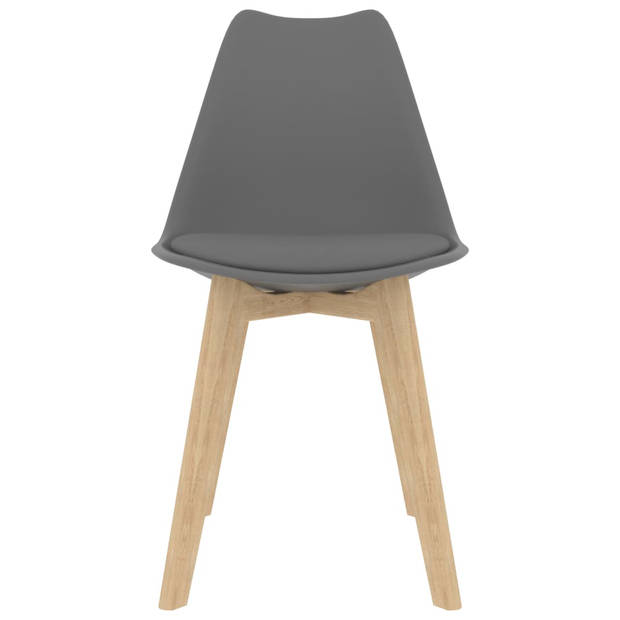 vidaXL Eetkamerstoelen 4 st kunststof grijs