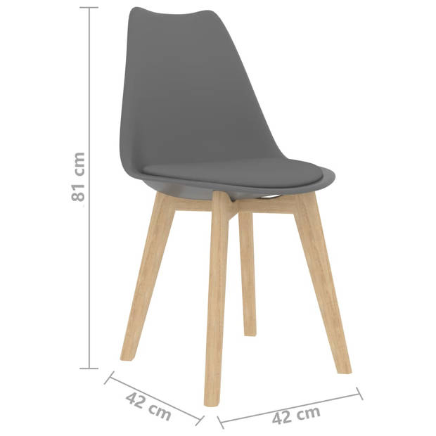 vidaXL Eetkamerstoelen 4 st kunststof grijs