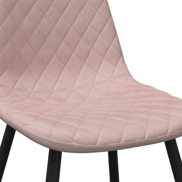 vidaXL Eetkamerstoelen 4 st fluweel roze