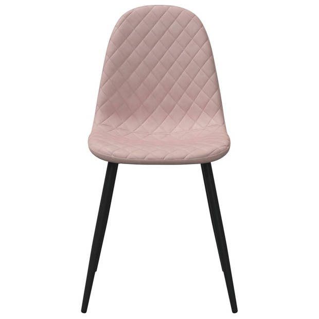 vidaXL Eetkamerstoelen 4 st fluweel roze