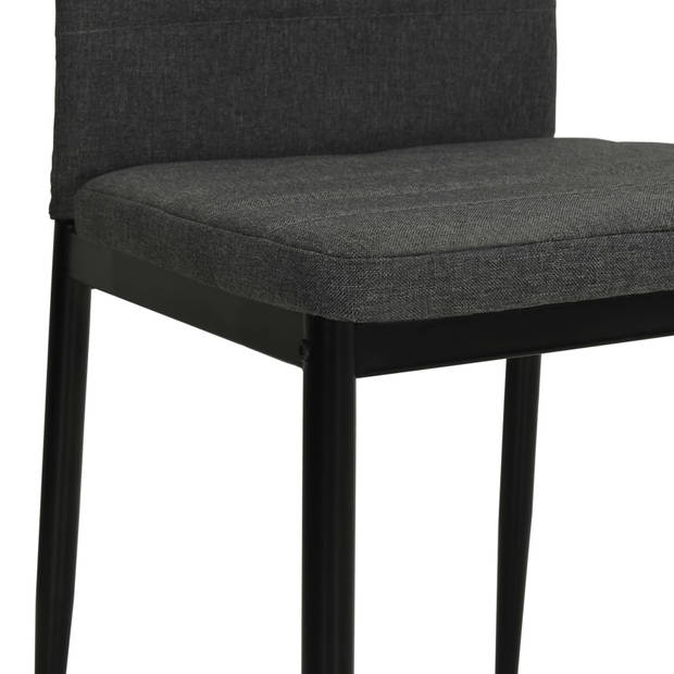 vidaXL Eetkamerstoelen 2 st stof donkergrijs