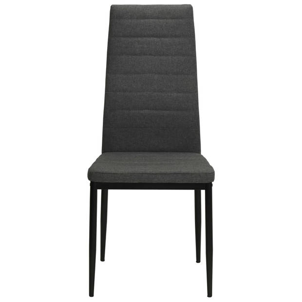 vidaXL Eetkamerstoelen 2 st stof donkergrijs