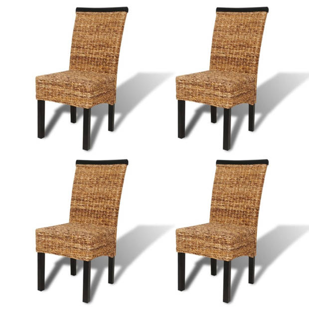 vidaXL Eetkamerstoelen 2 st abaca en massief mangohout