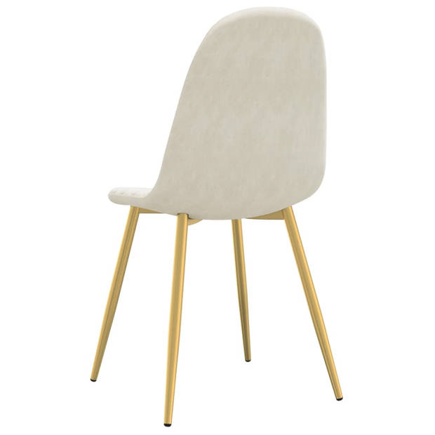 vidaXL Eetkamerstoelen 2 st fluweel crèmewit