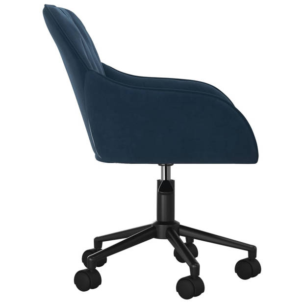 vidaXL Eetkamerstoelen draaibaar 2 st fluweel blauw