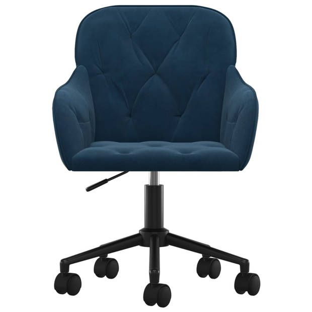 vidaXL Eetkamerstoelen draaibaar 2 st fluweel blauw