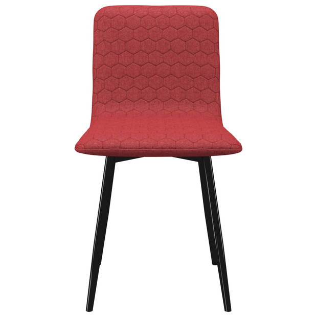 vidaXL Eetkamerstoelen 2 st stof wijnrood