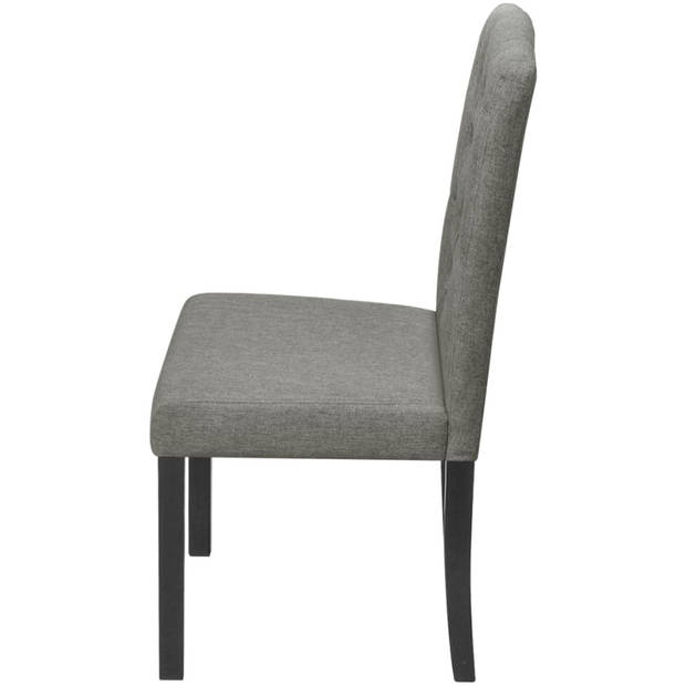 vidaXL Eetkamerstoelen 2 st stof grijs