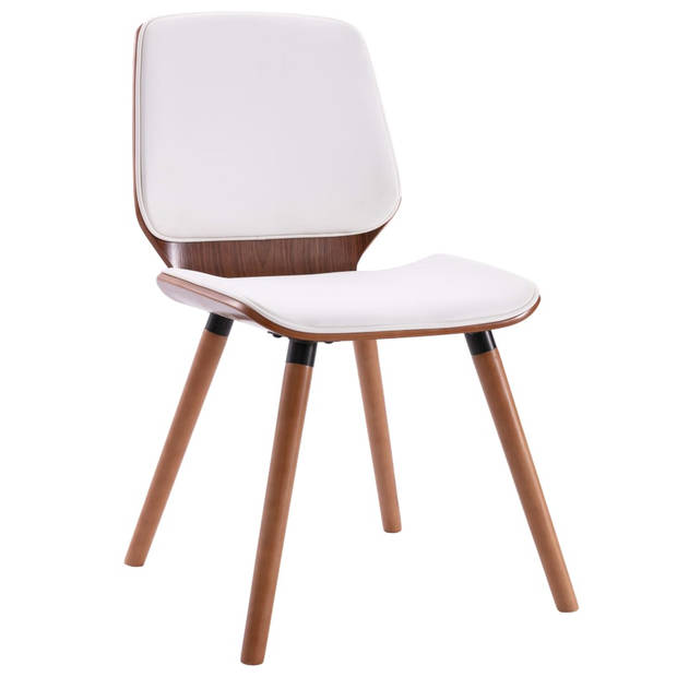 vidaXL Eetkamerstoelen 2 st kunstleer wit