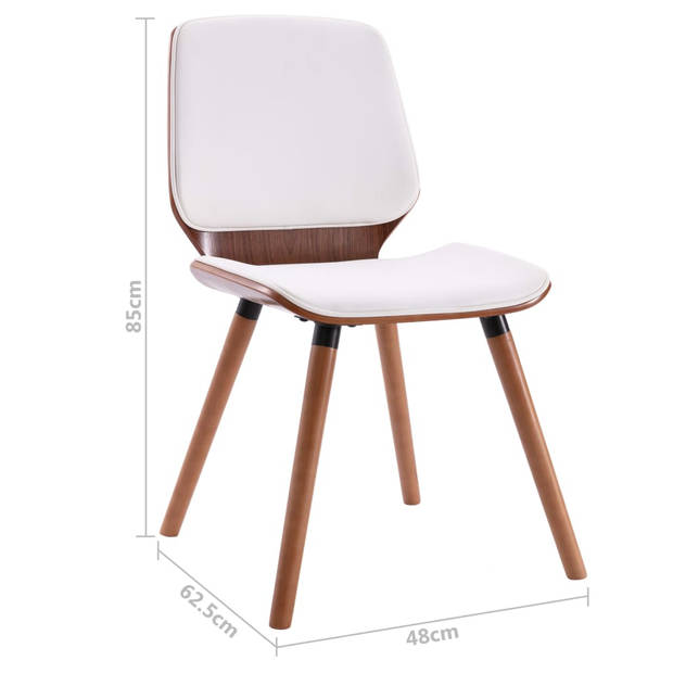 vidaXL Eetkamerstoelen 6 st kunstleer wit