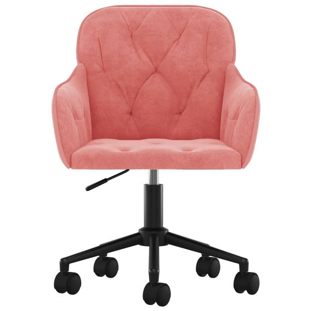 vidaXL Eetkamerstoelen draaibaar 2 st fluweel roze