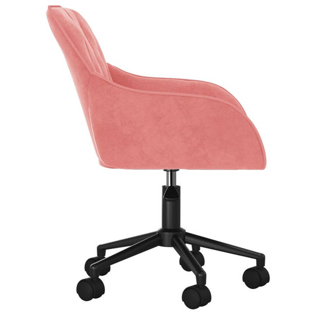 vidaXL Eetkamerstoelen draaibaar 2 st fluweel roze