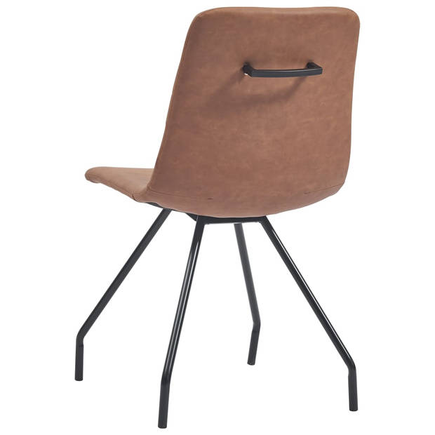 vidaXL Eetkamerstoelen 4 st kunstleer bruin