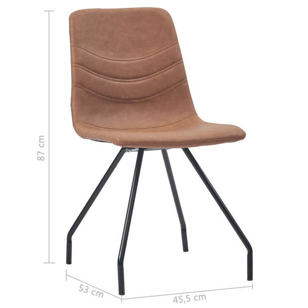 vidaXL Eetkamerstoelen 4 st kunstleer bruin