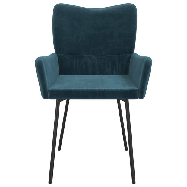 vidaXL Eetkamerstoelen 2 st fluweel blauw