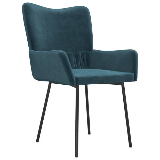 vidaXL Eetkamerstoelen 2 st fluweel blauw