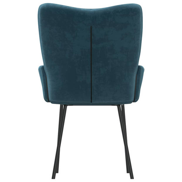 vidaXL Eetkamerstoelen 2 st fluweel blauw