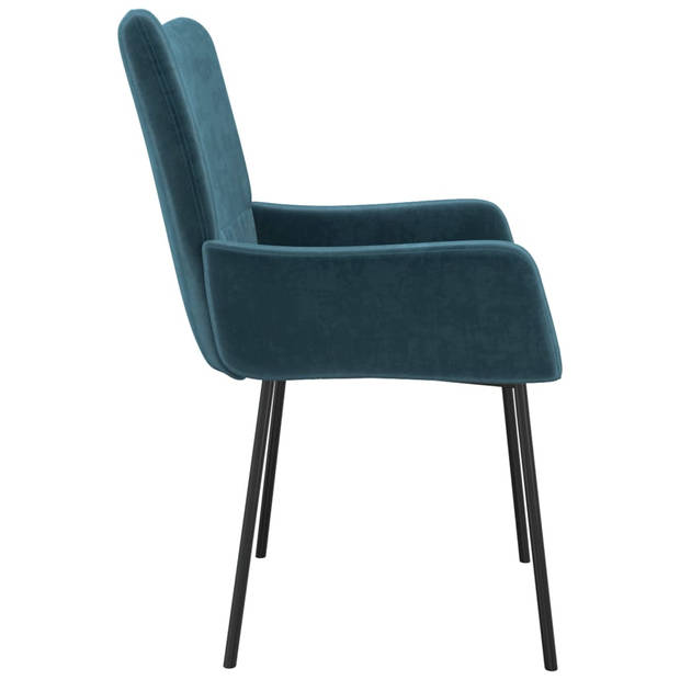 vidaXL Eetkamerstoelen 2 st fluweel blauw