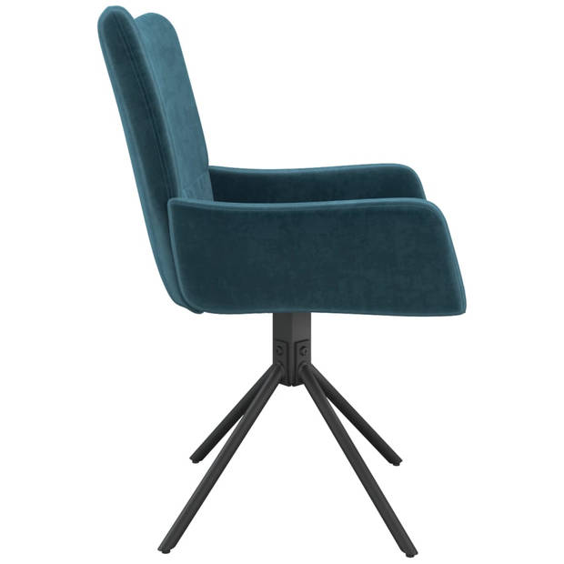 vidaXL Eetkamerstoelen draaibaar 2 st fluweel blauw