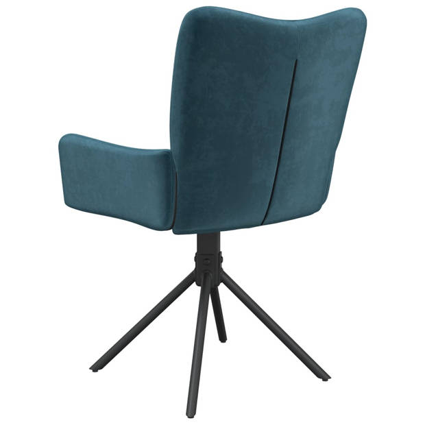 vidaXL Eetkamerstoelen draaibaar 2 st fluweel blauw