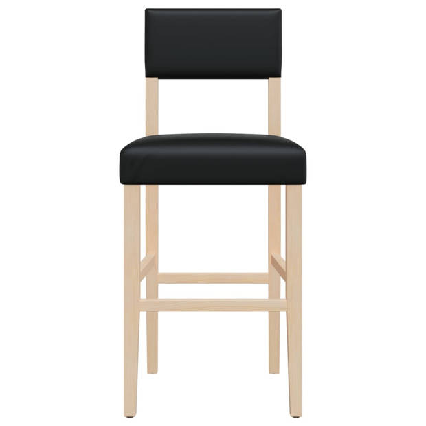 vidaXL Barstoelen 2 st massief rubberhout en kunstleer