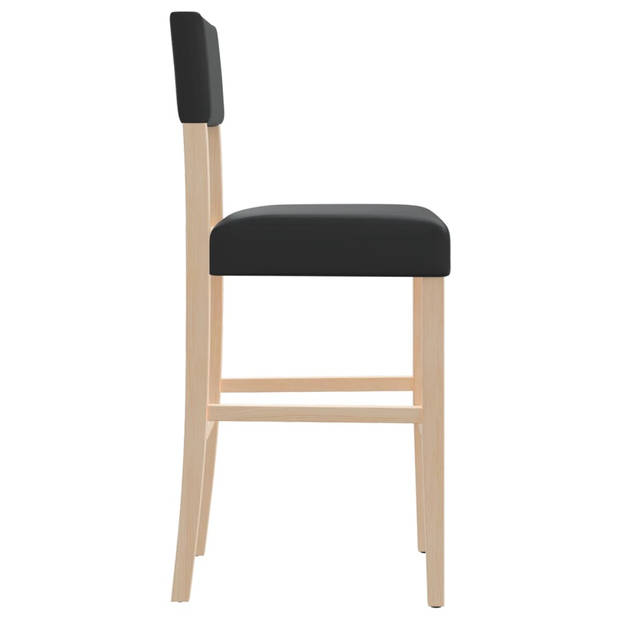 vidaXL Barstoelen 2 st massief rubberhout en kunstleer