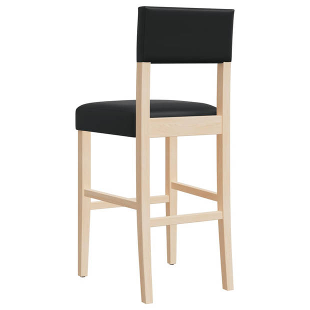 vidaXL Barstoelen 2 st massief rubberhout en kunstleer