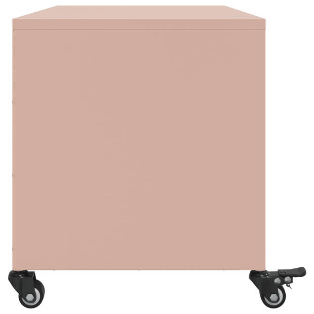 vidaXL Tv-meubel 68x39x43,5 cm koudgewalst staal roze