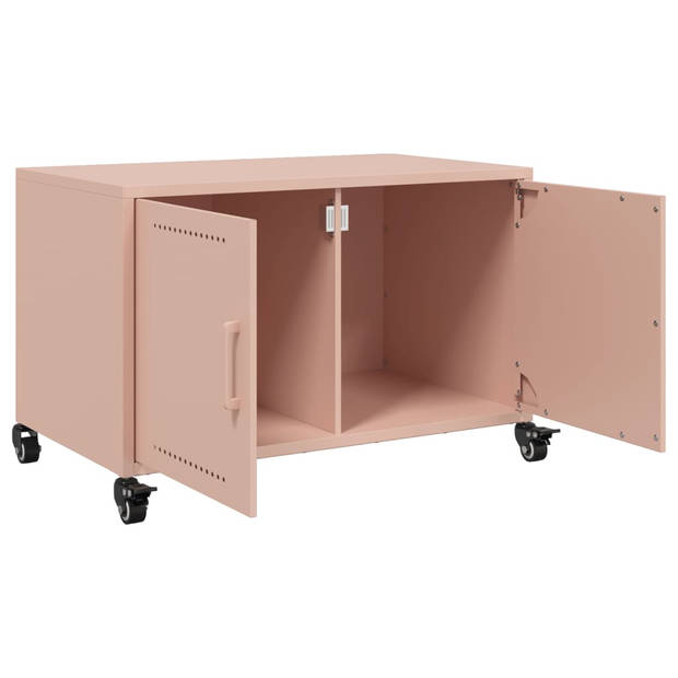 vidaXL Tv-meubel 68x39x43,5 cm koudgewalst staal roze