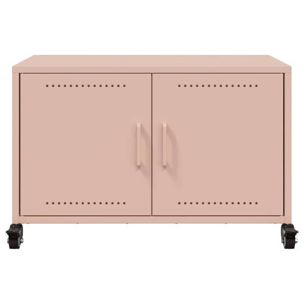 vidaXL Tv-meubel 68x39x43,5 cm staal roze