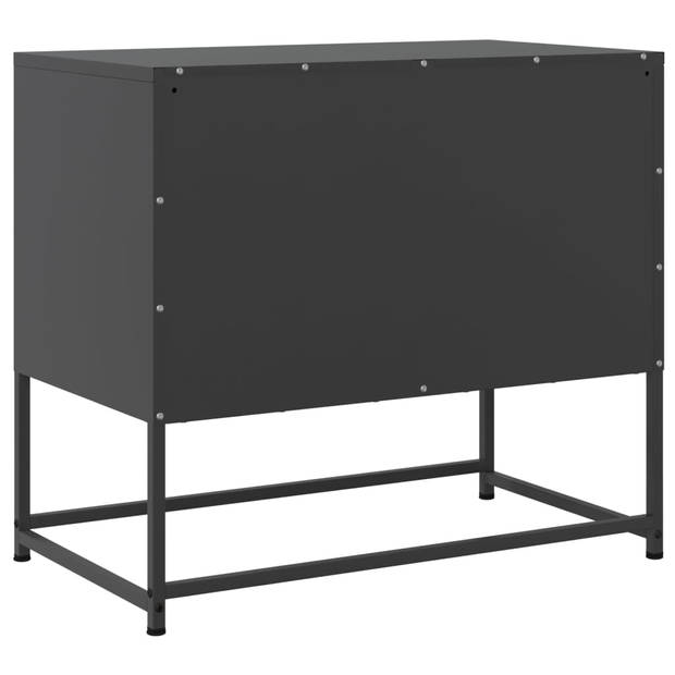 vidaXL Tv-meubel 68,5x39x60,5 cm staal zwart