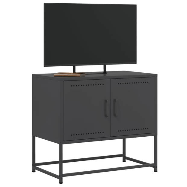 vidaXL Tv-meubel 68,5x39x60,5 cm staal zwart